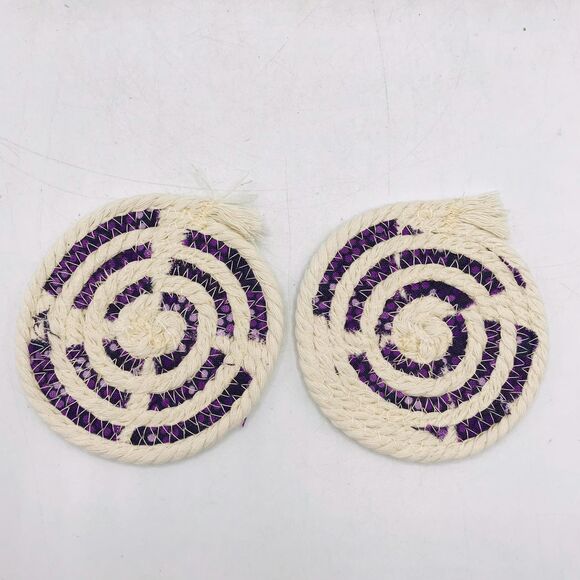 Stocking Stuffer Bundle, Car Cup Holder Coasters 3 Sets of 2 (6 Coasters) Purple - Picture 2 of 4